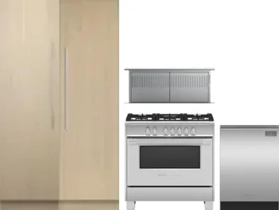 5 Piece Package Includes Refrigerator, Freezer, Range, Hood And Dishwasher